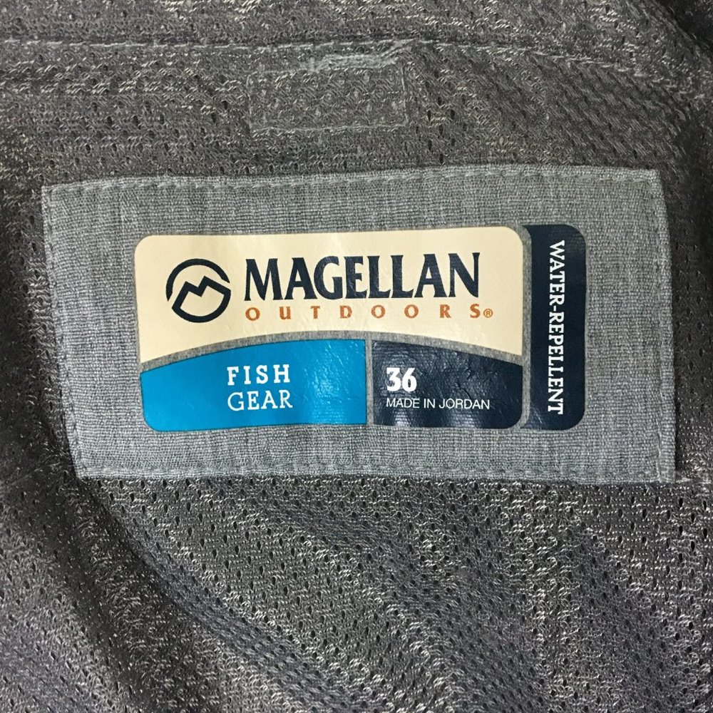 Magellan Shorts 36 Mens Fish Gear Gray Water Repellent Zipper Pocket Lightweight - Picture 12 of 15